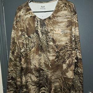 Realtree Brown Camouflage Long Sleeve Tee Mens Xl